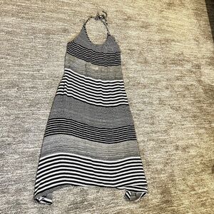 Josa Tulum Maxi Black and White Low Back Halter Cover-up